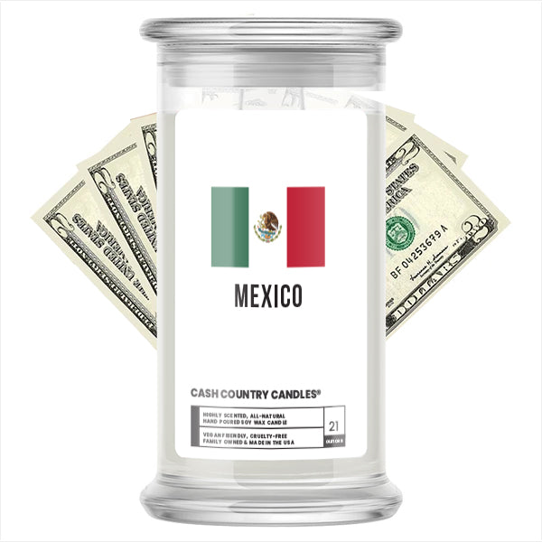 mexico country flag cash candle