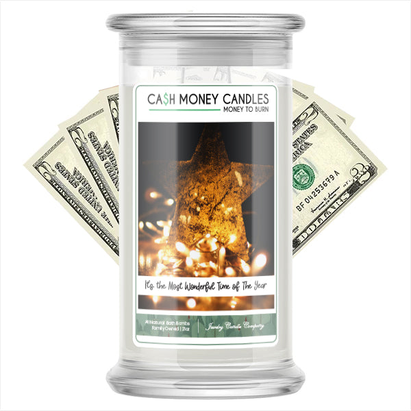 It's The Most Wonderful Time Of The Year Cash Money Candle