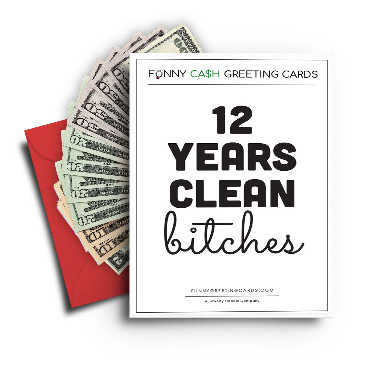 Clean and Sober Bitches Funny Cash Greeting Cards
