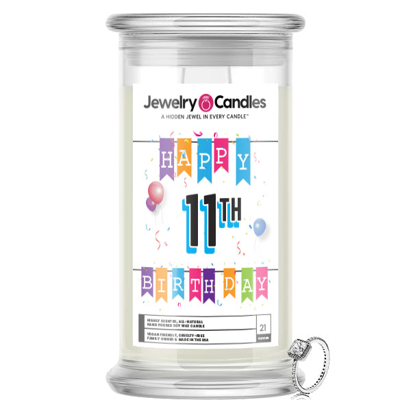 Happy 11th Birthday Jewelry Candle