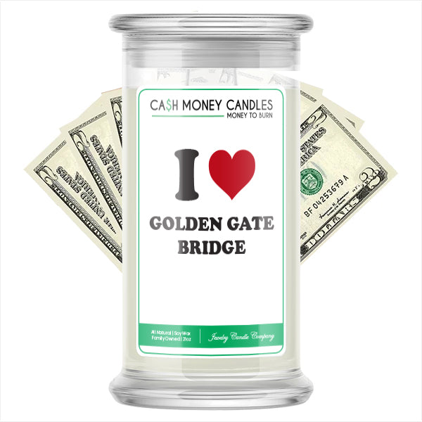 I Love GOLDEN GATE BRIDGE Landmark Cash Candles