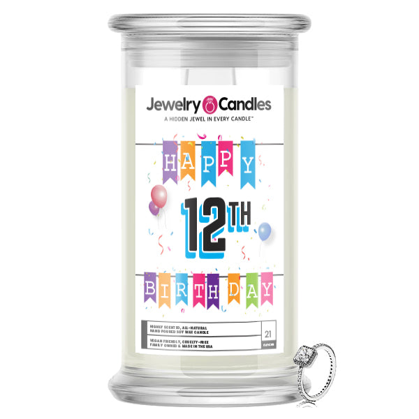 Happy 12th Birthday Jewelry Candle