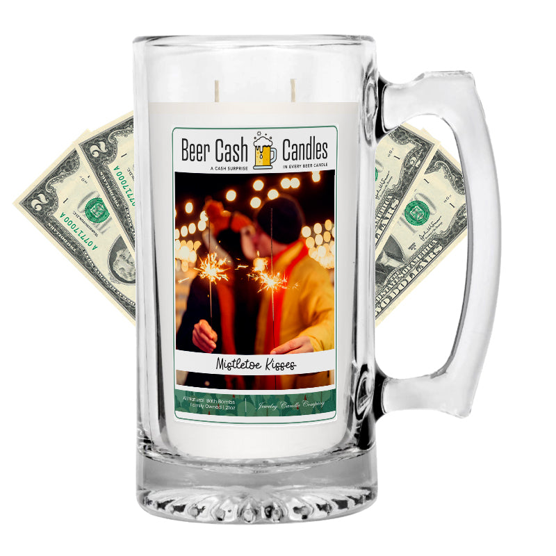 Mistletoe Kisses Beer Cash Candle