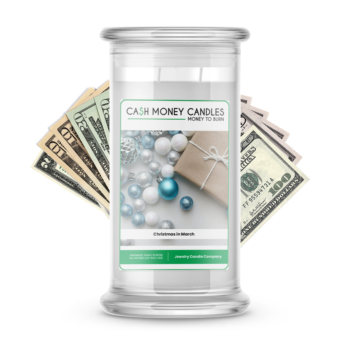 Christmas in March Cash Candle