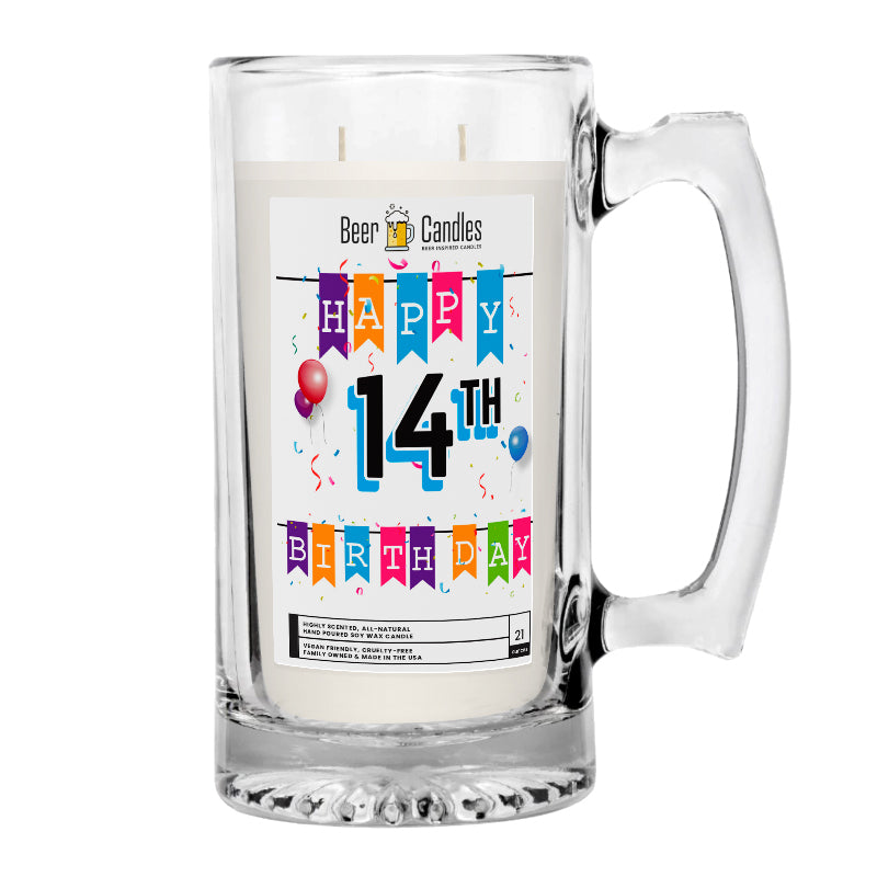 Happy 14th Birthday Beer Candle