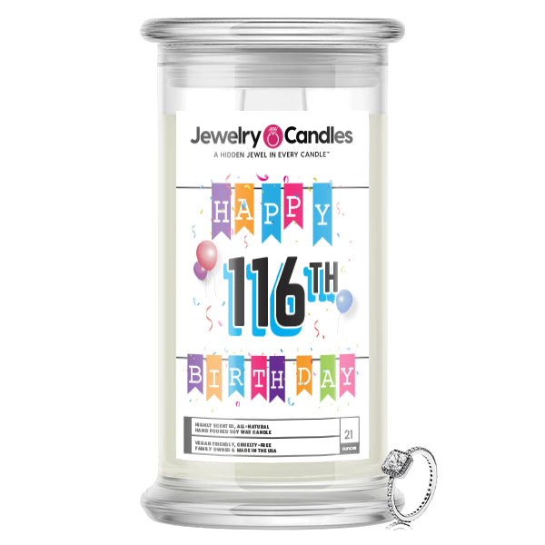 Happy 116th Birthday Jewelry Candle
