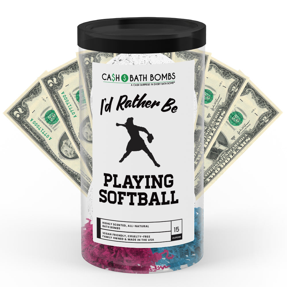 I'd rather be Playing Softball Cash Bath Bombs