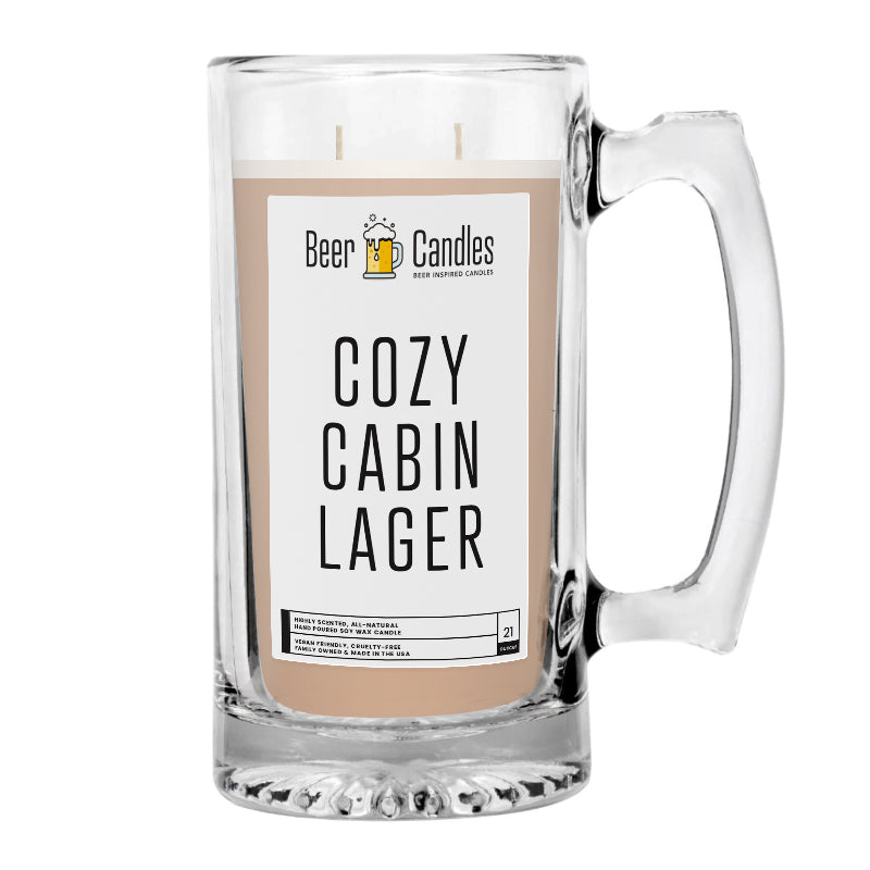 Cozy Cabin Lager Beer Candle