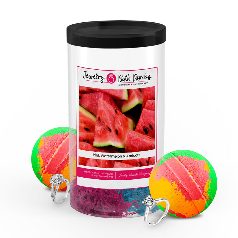 Pink Watermelon & Apricots Jewelry Bath Bombs Twin Pack