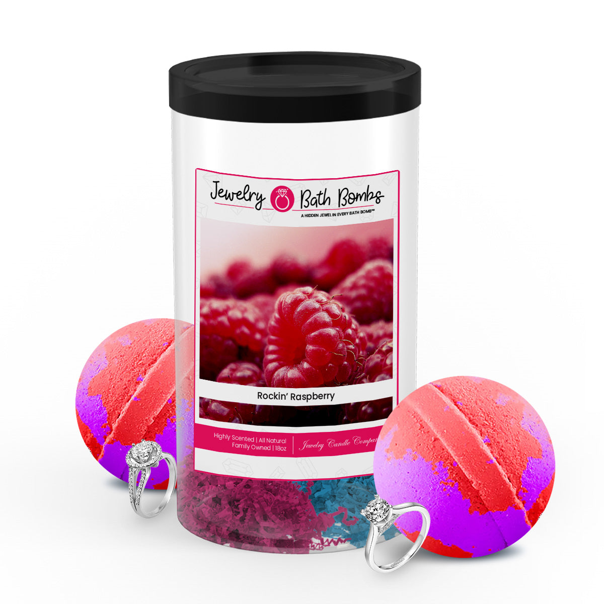 Rockin' Raspberry Jewelry Bath Bombs Twin Pack