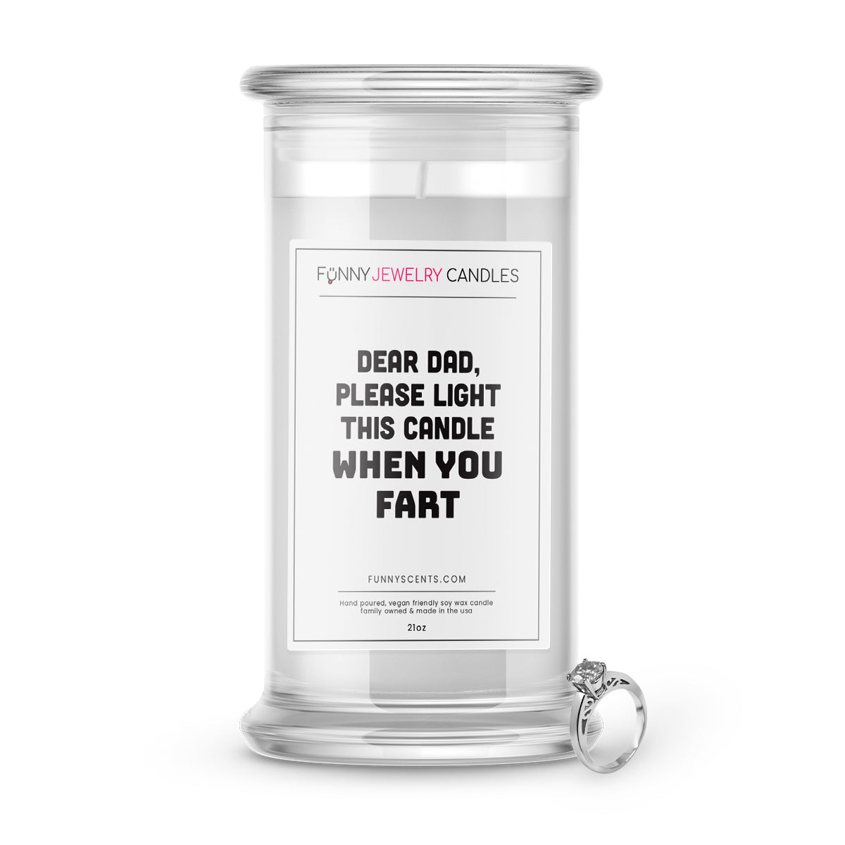 Dear Dad, Please Light This Candle When You Fart Jewelry Funny Candles