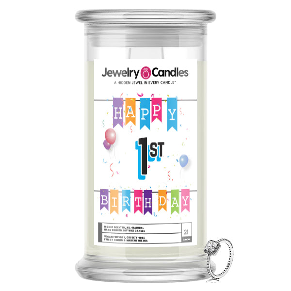 Happy 1st Birthday Jewelry Candle