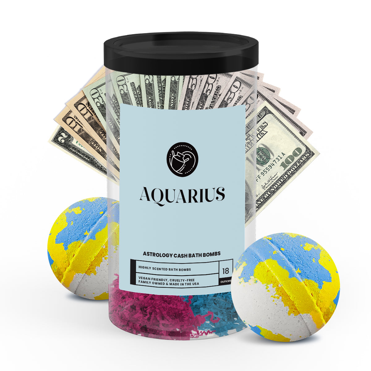 Aquarius Astrology Cash Bath Bombs 2 Packs