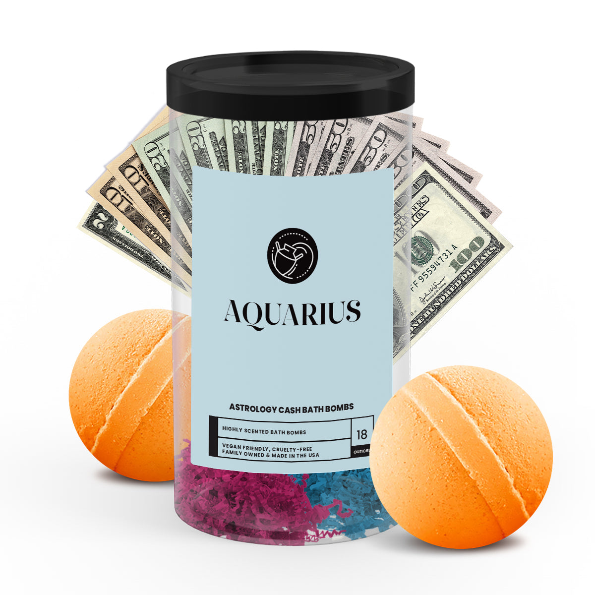 Aquarius Astrology Cash Bath Bombs 2 Packs
