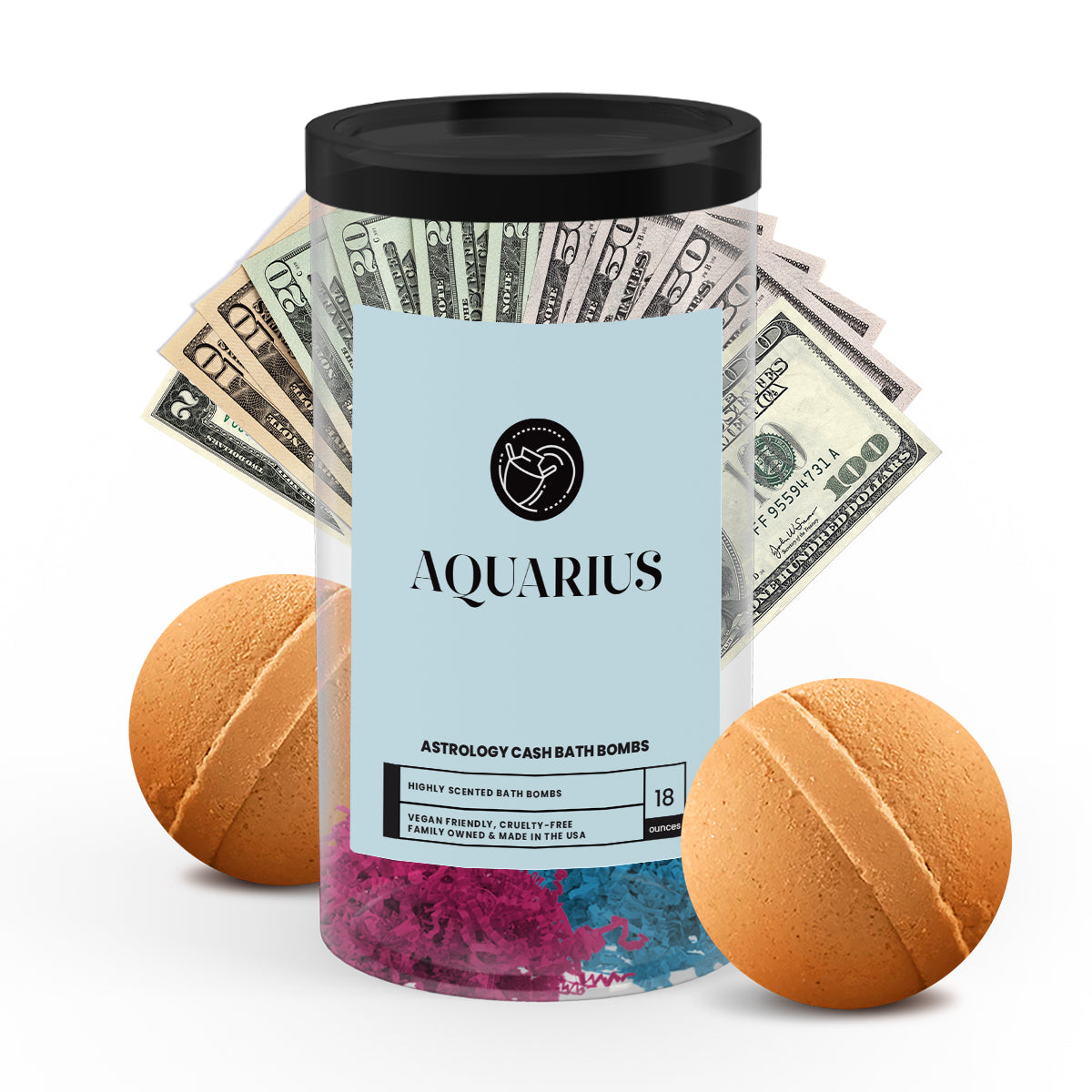 Aquarius Astrology Cash Bath Bombs 2 Packs