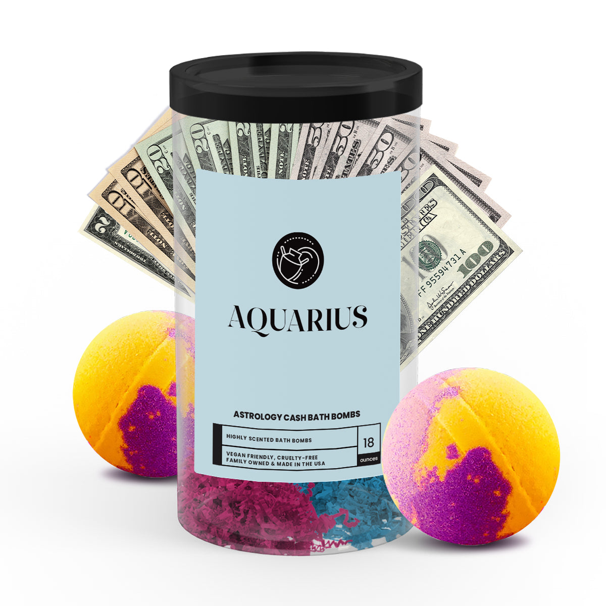 Aquarius Astrology Cash Bath Bombs 2 Packs