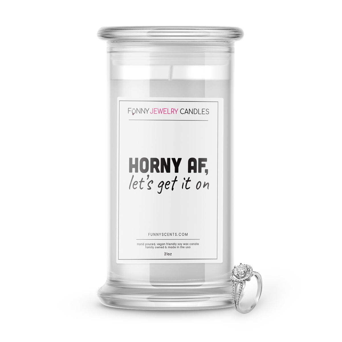 Horny AF, Let's Get it on Jewelry Funny Candles