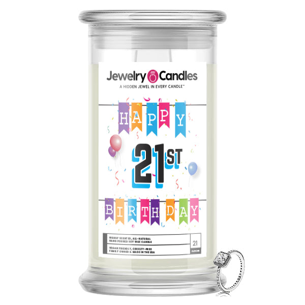 Happy 21st Birthday Jewelry Candle