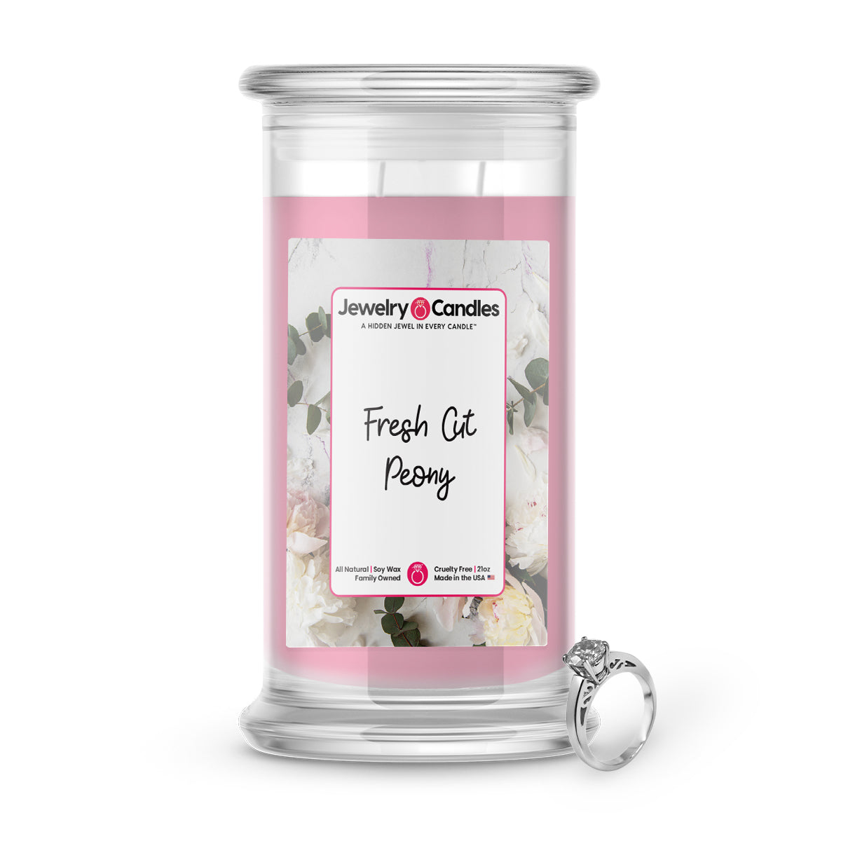 Fresh Cut Peony Jewelry Candles