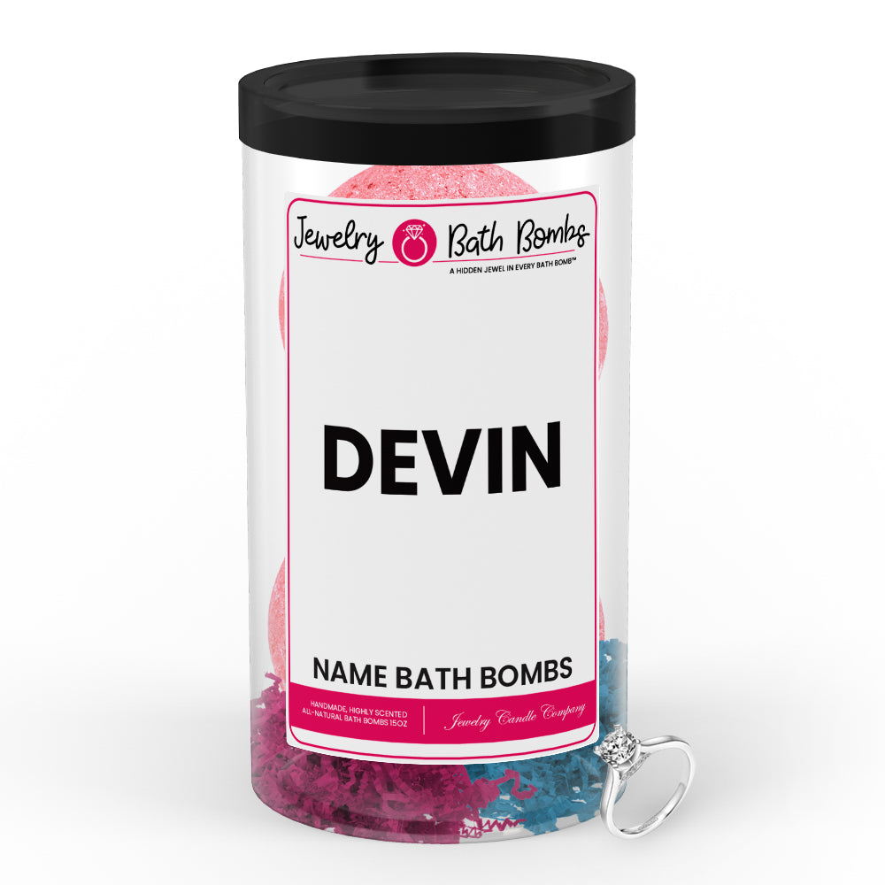 DEVIN Name Jewelry Bath Bomb Tube