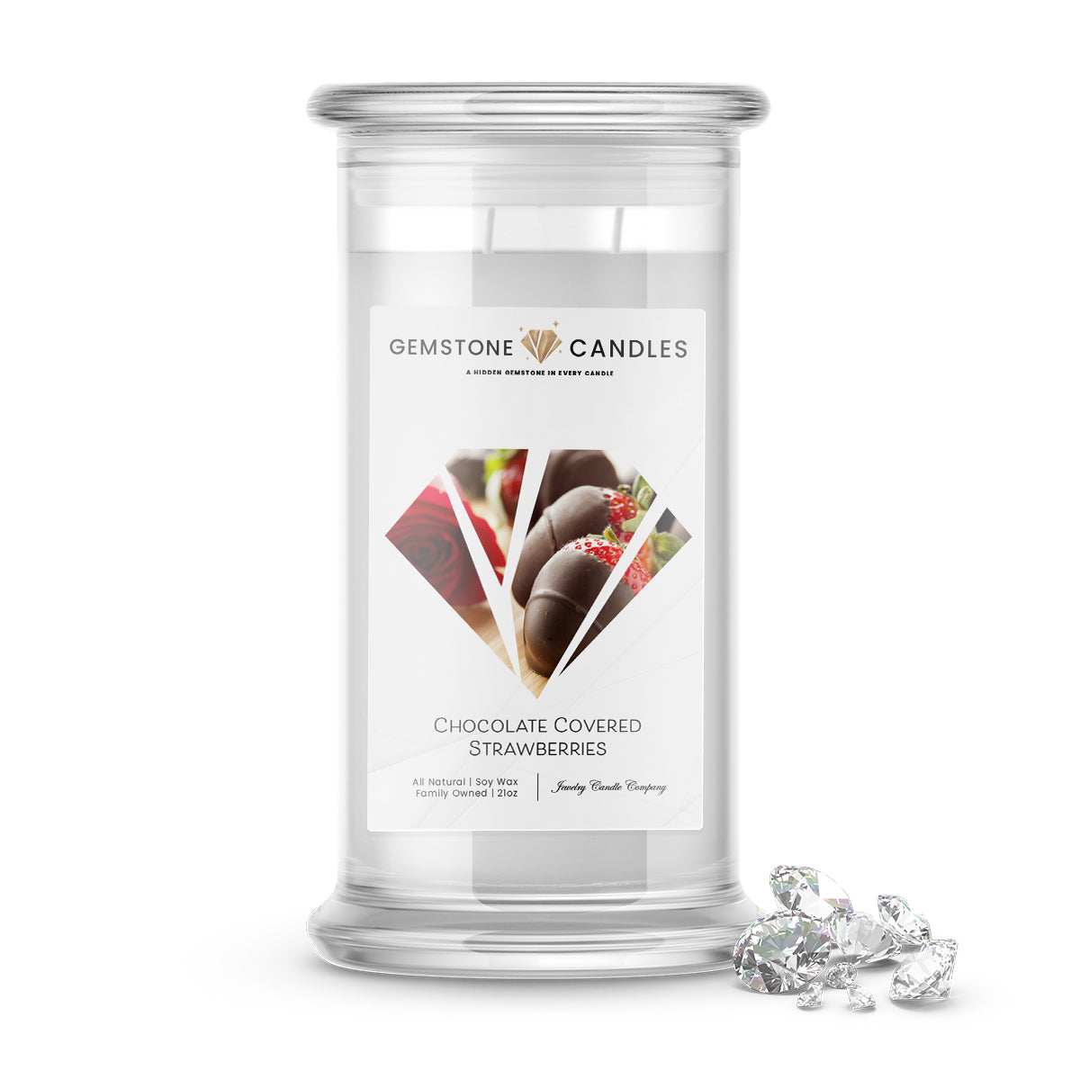 Chocolate Covered Strawberries | Gemstone Candles