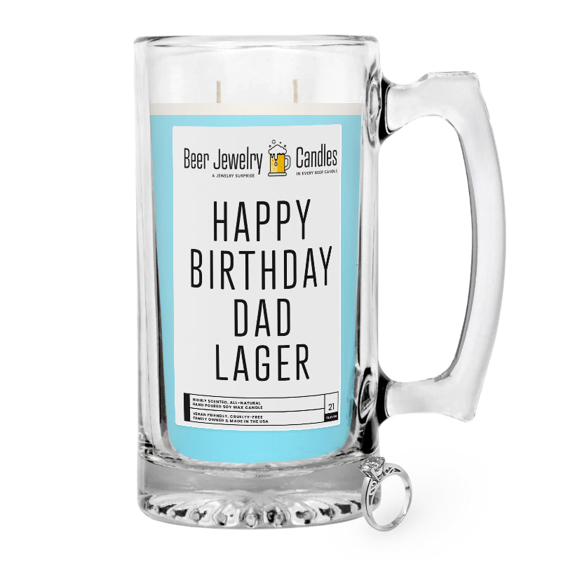 Happy Birthday Dad Lager Beer Jewelry Candle
