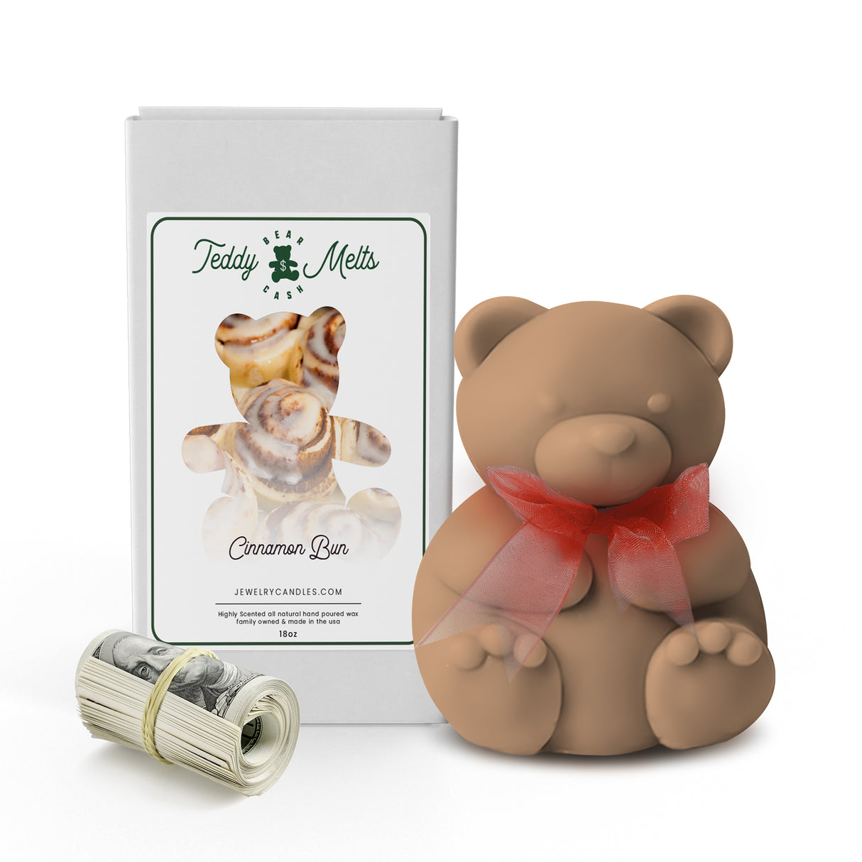 Cinnamon Bun Cash Money GIANT Teddy Bear Wax Melts