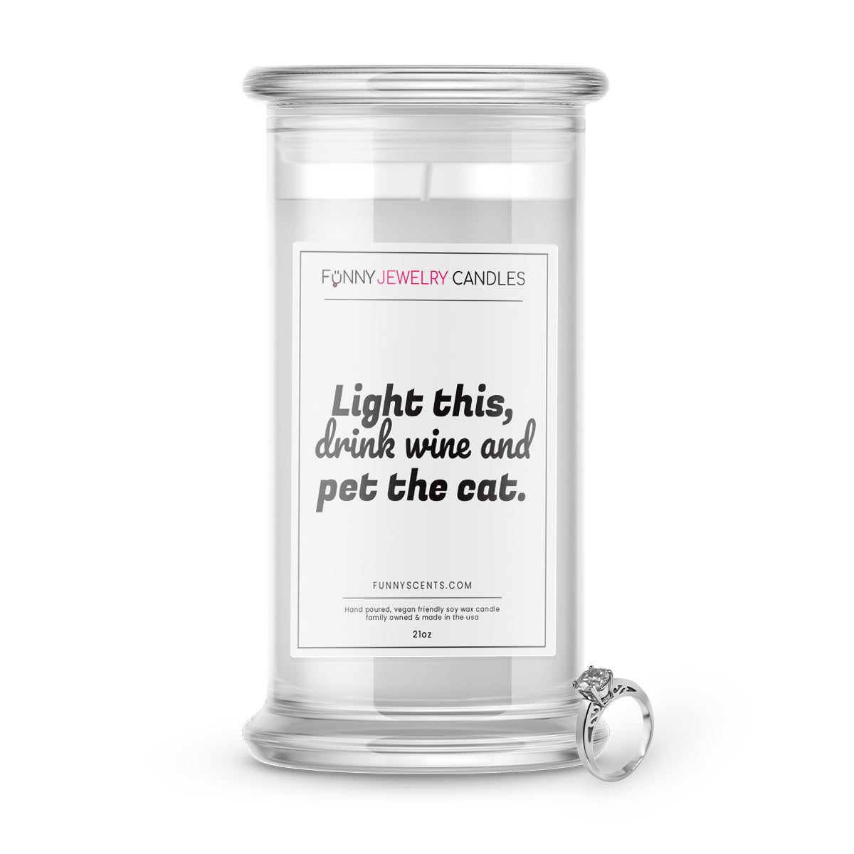 Light this, drink wine and pet the cat. Jewelry Funny Candles