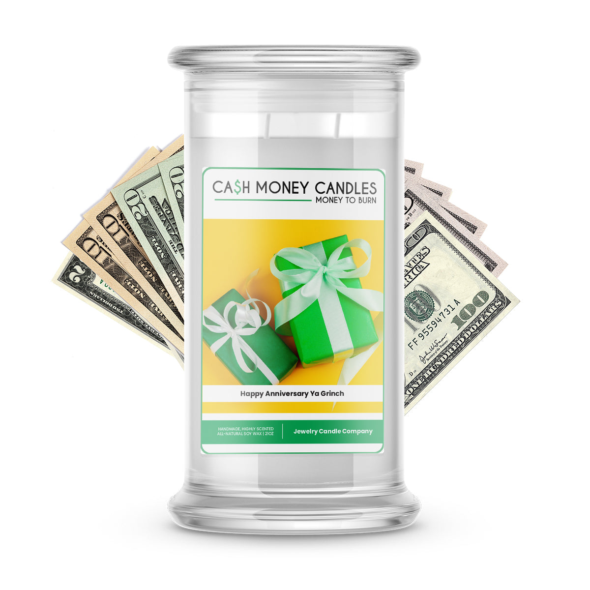 Happy Anniversary Yo Grinch Cash Candle