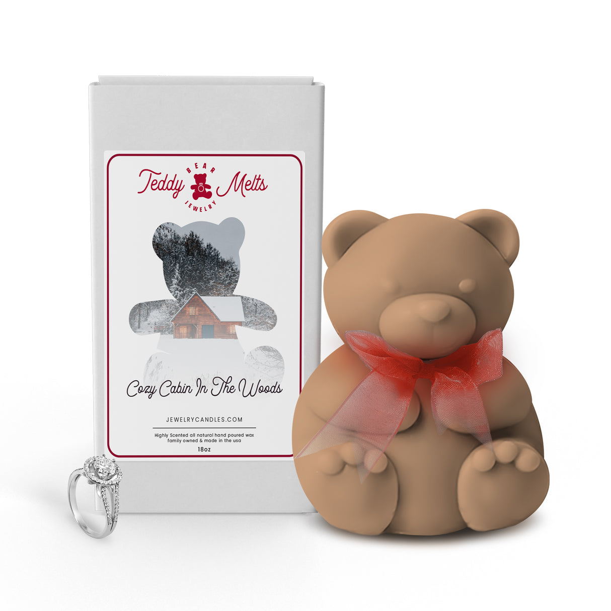 Cozy Cabin In The Woods GIANT Teddy Bear Jewelry Wax Melts