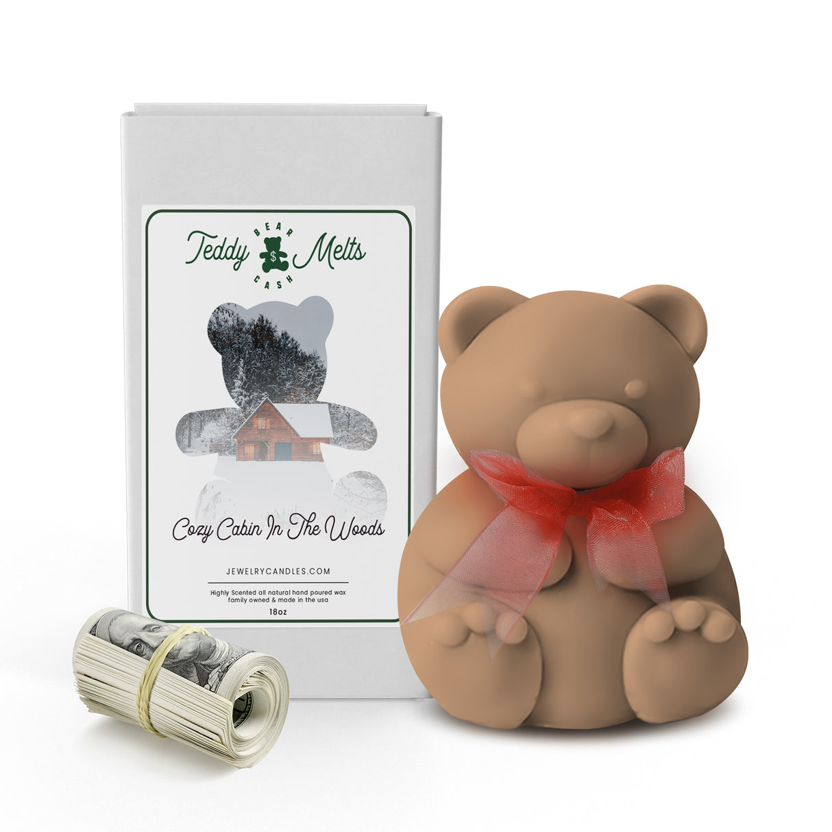 Cozy Cabin In The Woods Cash Money GIANT Teddy Bear Wax Melts
