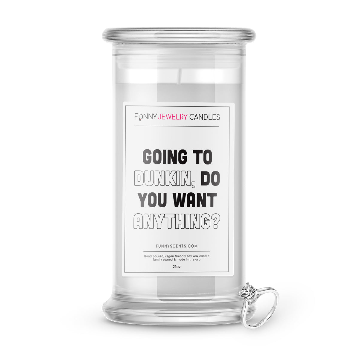 going to dunkin jewelry funny candle
