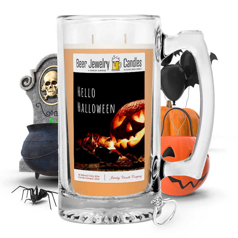 Hello halloween Beer Jewelry Candle