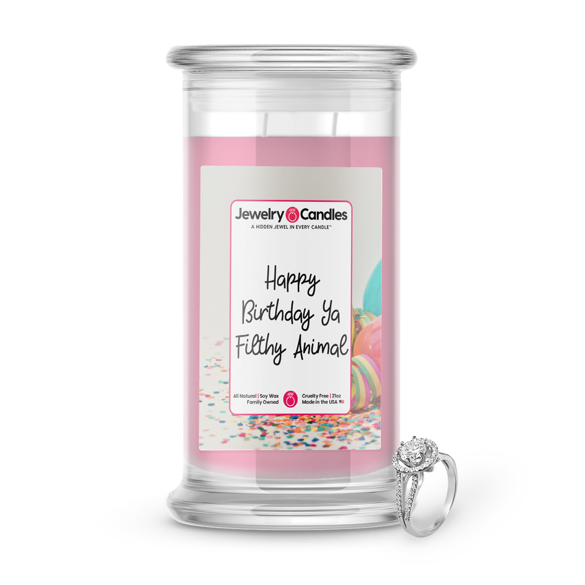 Happy Birthday Ya Filthy Animal Jewelry Candle