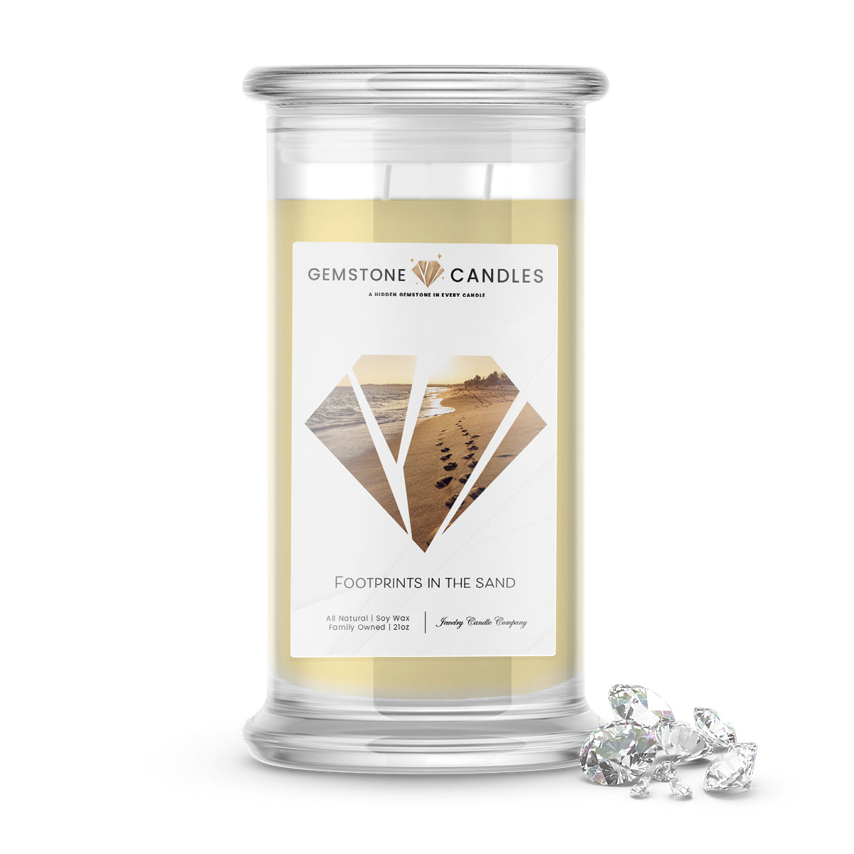 Footprints In The Sand | Gemstone Candles