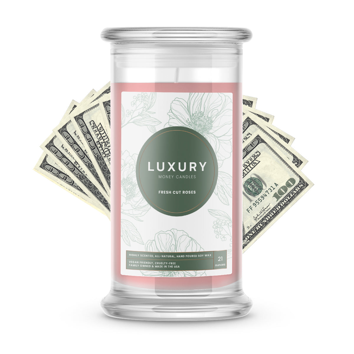 Fresh Cut Roses Luxury Money Candles