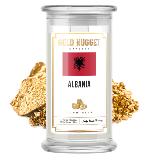 Albania Countries Gold Nugget Candles
