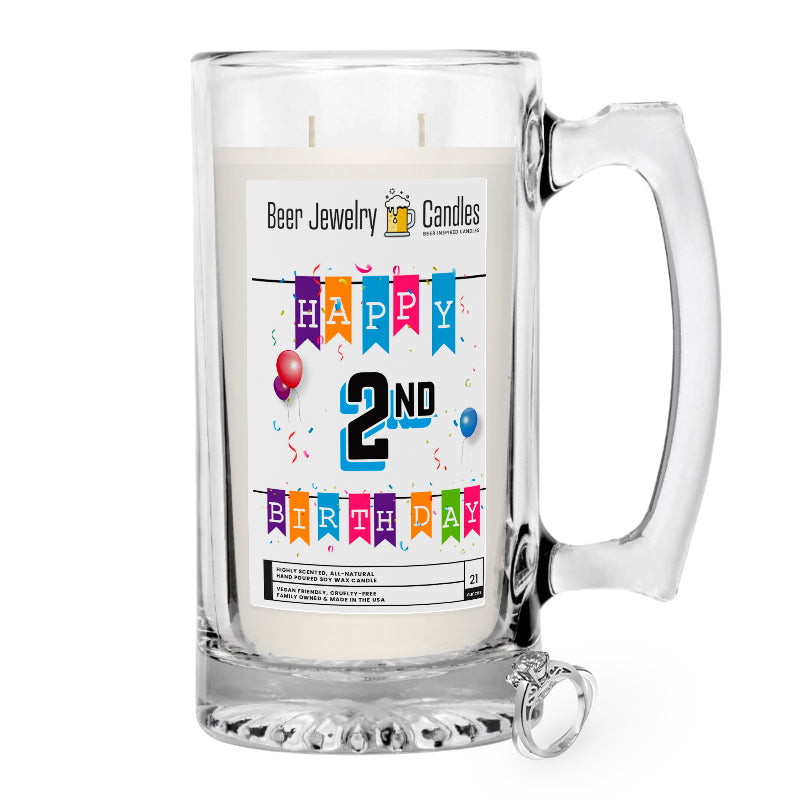 Happy 2nd Birthday Beer Jewelry Candle