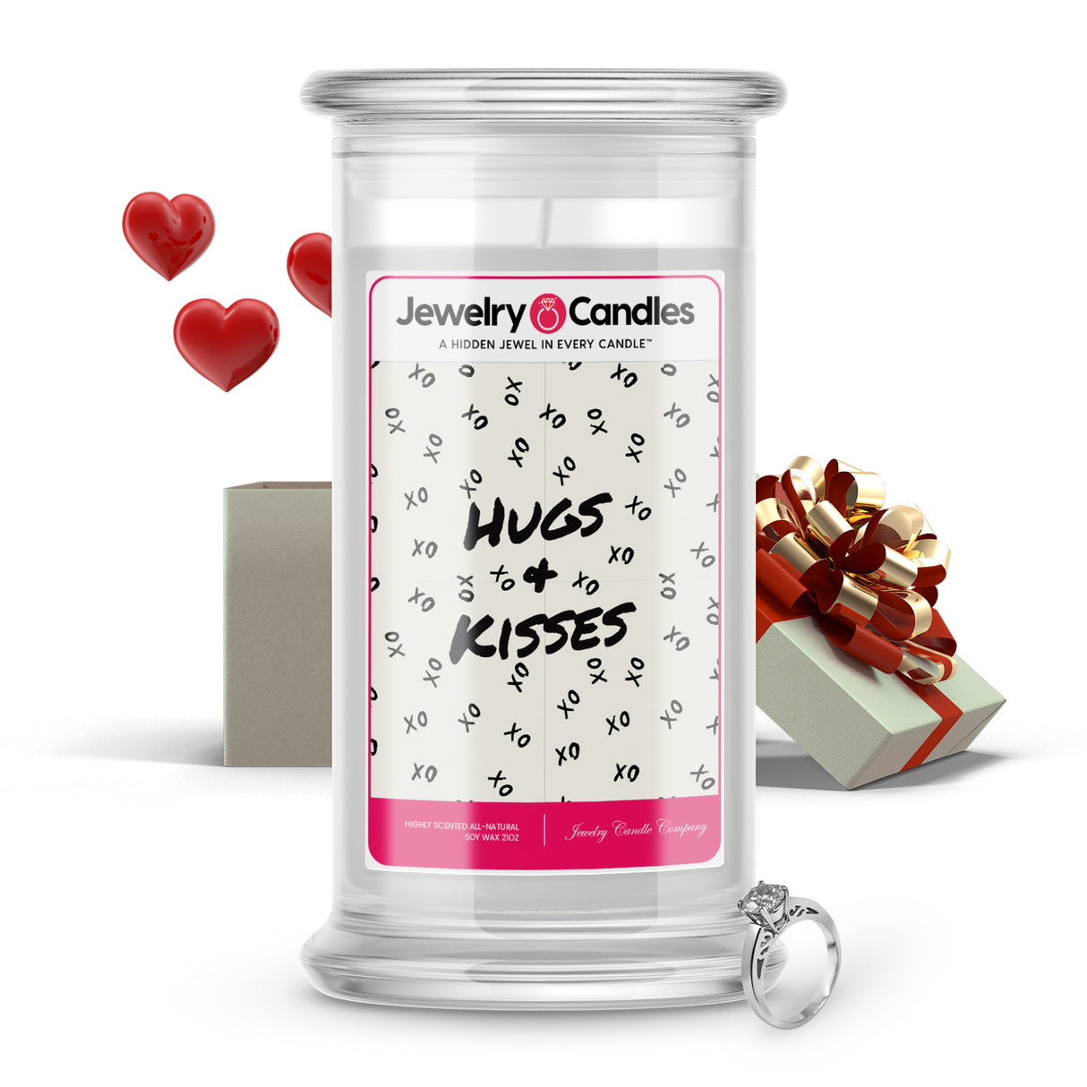 Hugs + Kisses Valentine Jewelry Candle