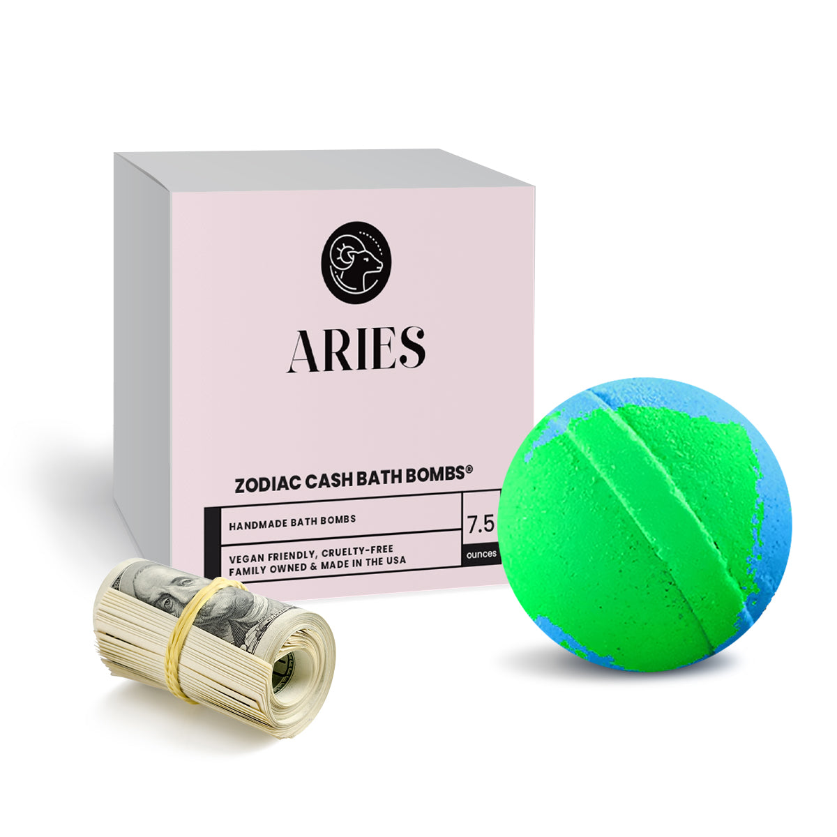 Aries Zodiac Cash Bath Bomb