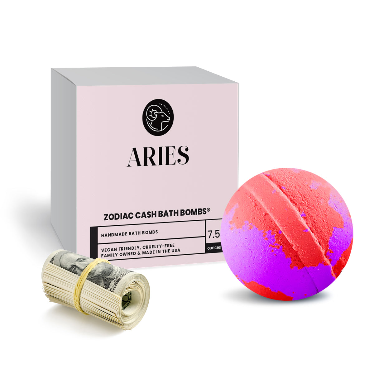 Aries Zodiac Cash Bath Bomb