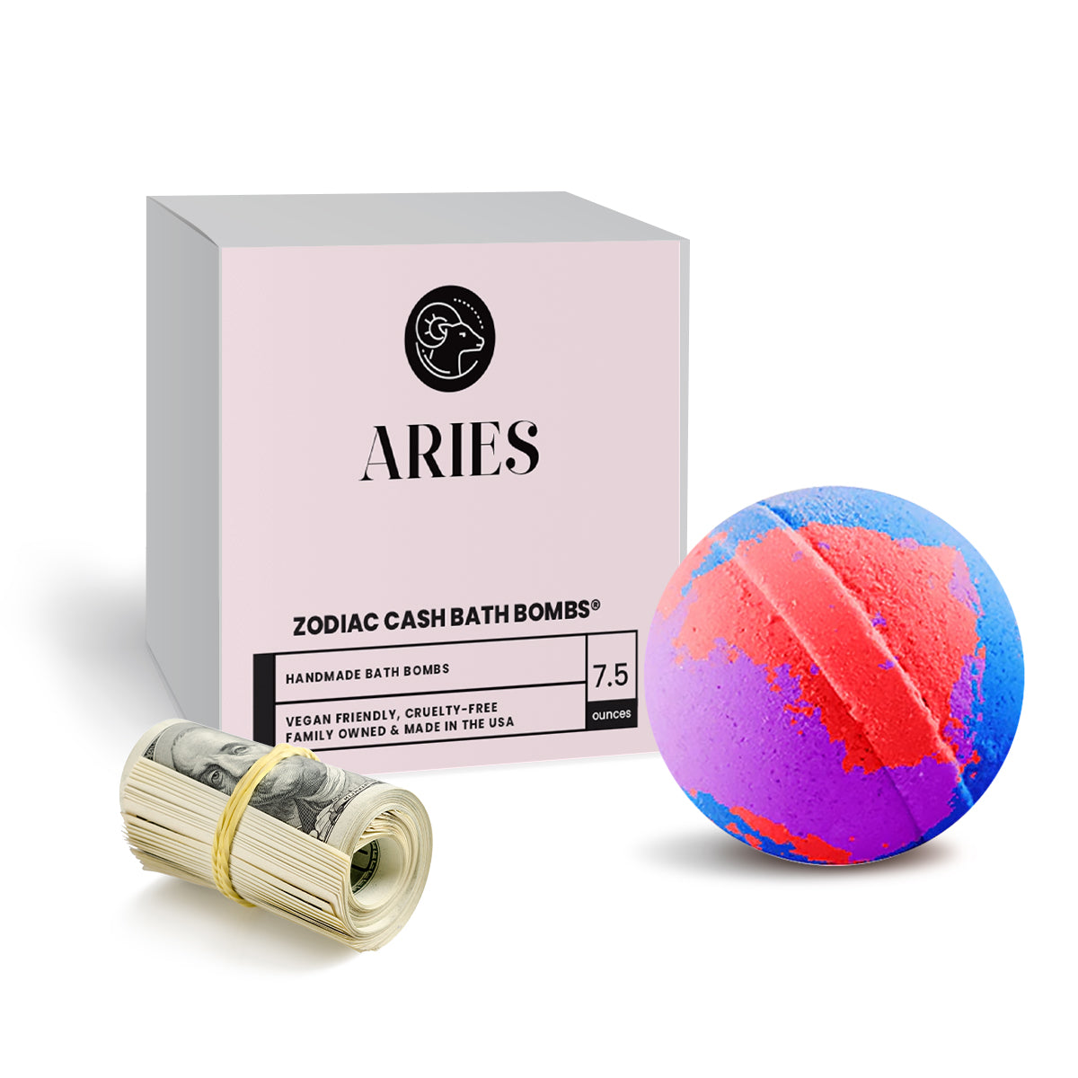 Aries Zodiac Cash Bath Bomb