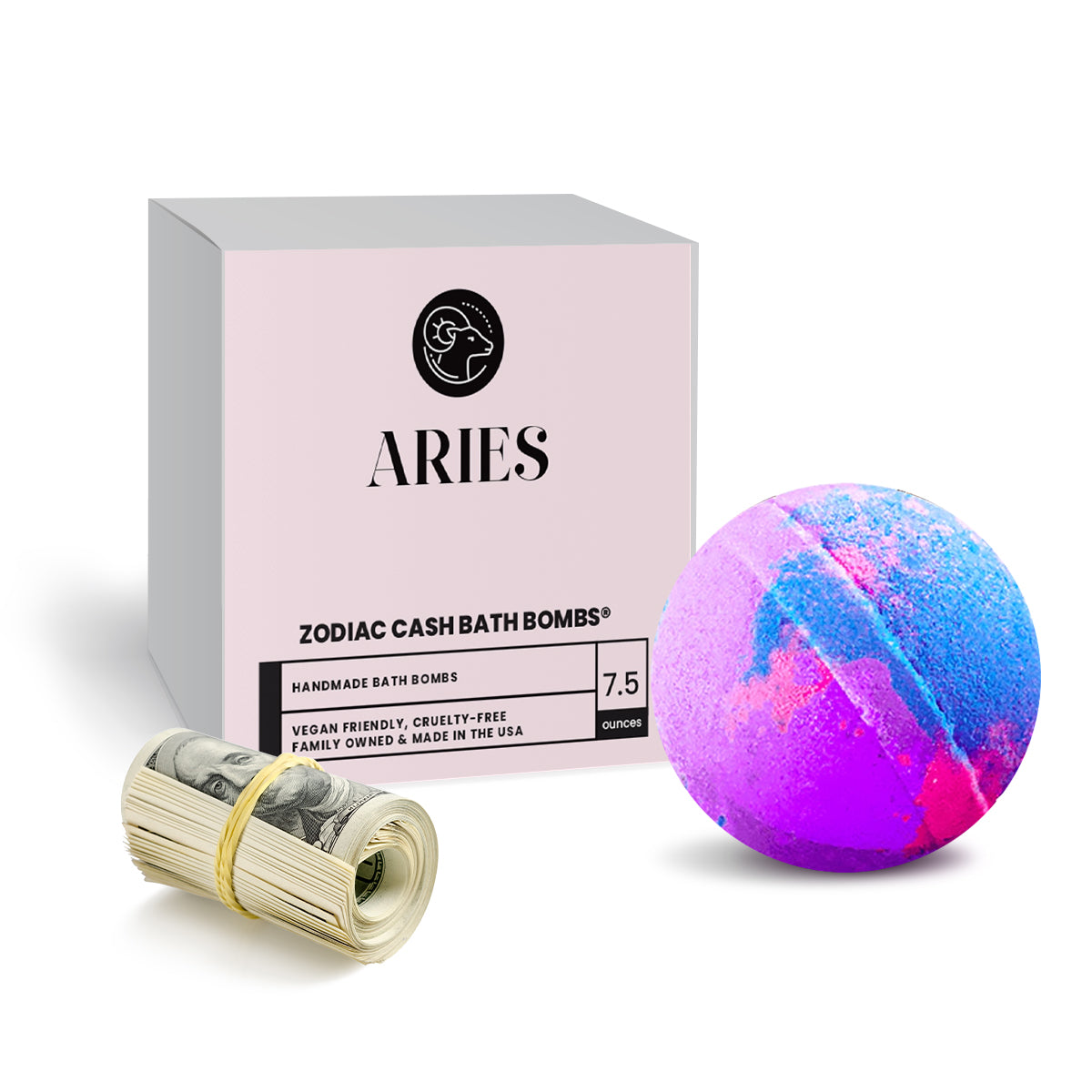 Aries Zodiac Cash Bath Bomb
