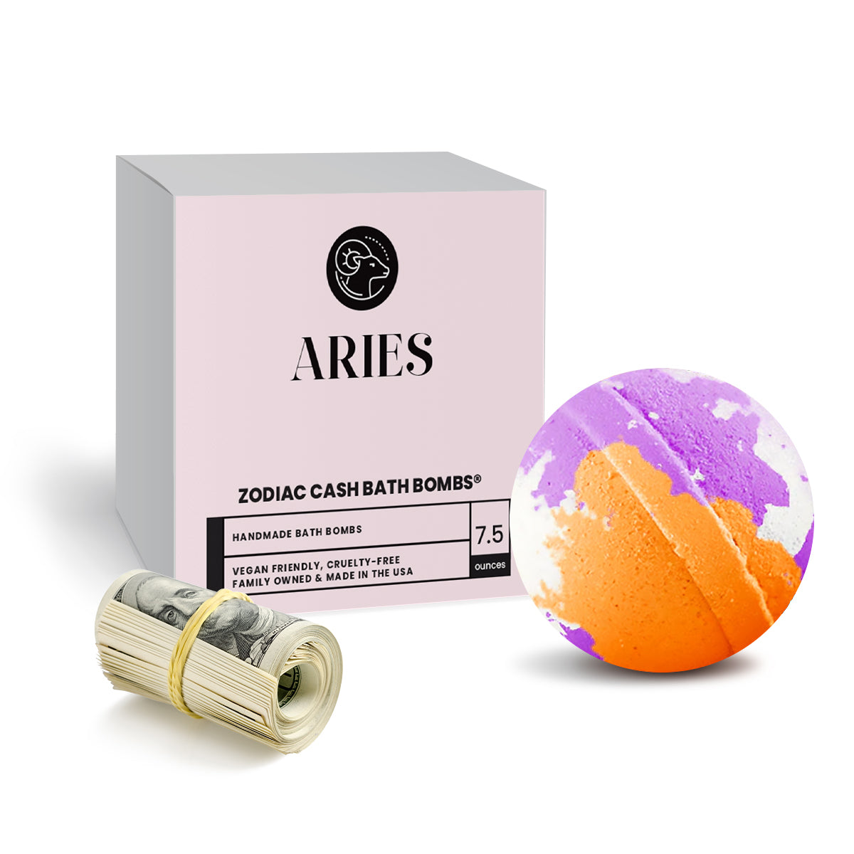 Aries Zodiac Cash Bath Bomb