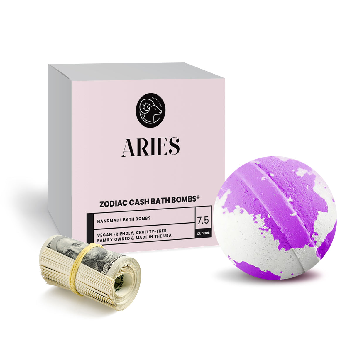 Aries Zodiac Cash Bath Bomb