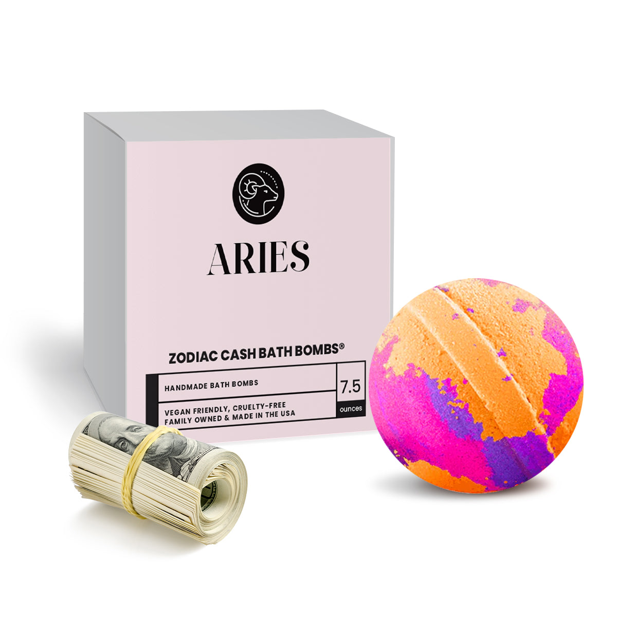 Aries Zodiac Cash Bath Bomb