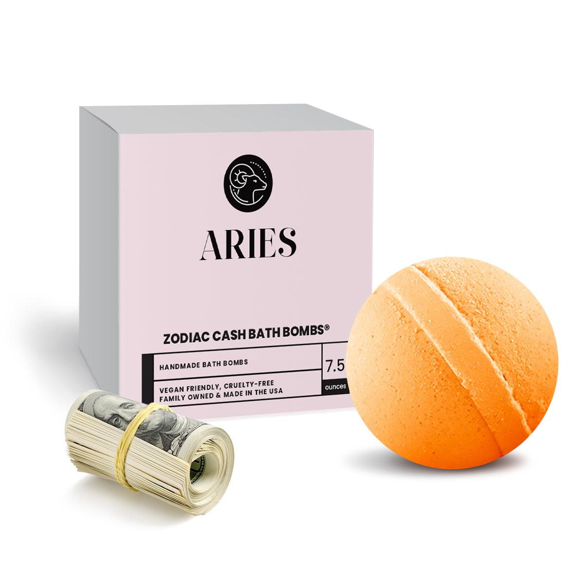 Aries Zodiac Cash Bath Bomb
