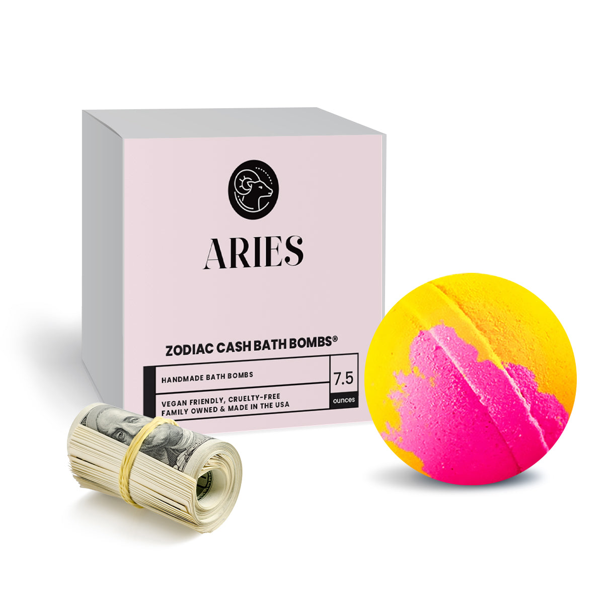 Aries Zodiac Cash Bath Bomb