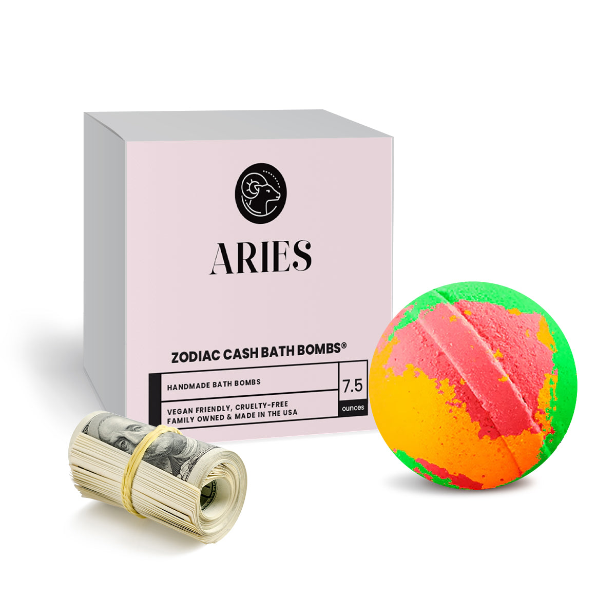 Aries Zodiac Cash Bath Bomb