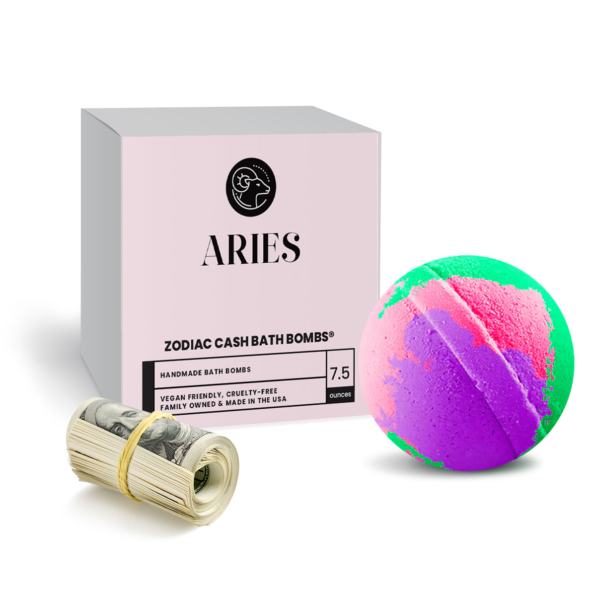 Aries Zodiac Cash Bath Bomb